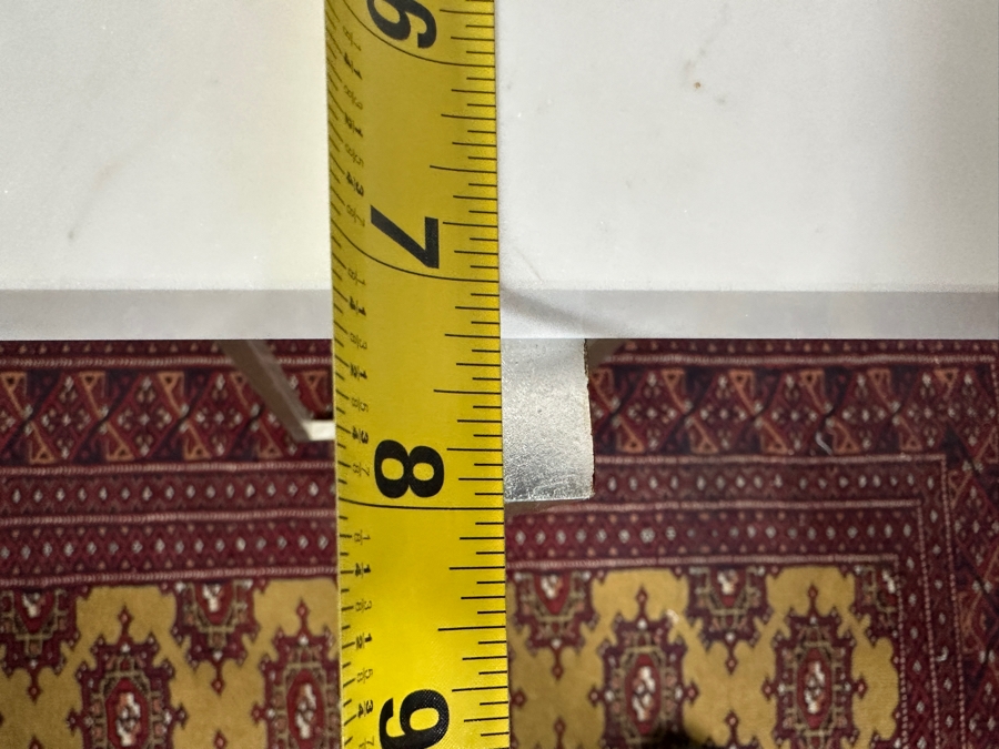 Just Added - Marble Top Table With Metal Base (Has Ding on One Corner) 7'W x 9'D x 23.5'H [Photo 7]