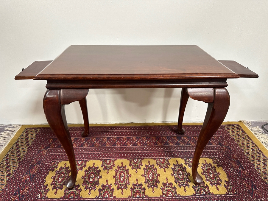 Just Added - Queen Anne Tea Table Side Table With Pull Out Trays By Null 18W X 28D X 24H [Photo 2]