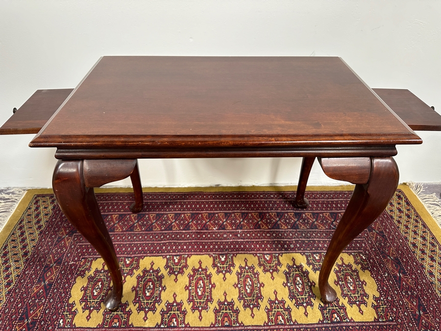 Just Added - Queen Anne Tea Table Side Table With Pull Out Trays By Null 18W X 28D X 24H [Photo 4]