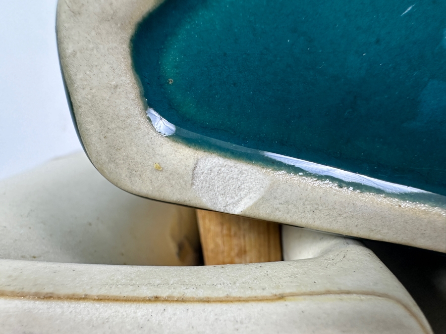 Just Added - Rodolfo Padilla (7) Stackable Drip Glaze Studio Pottery Coffee Mugs With Wooden Stand 14'H [Photo 11]