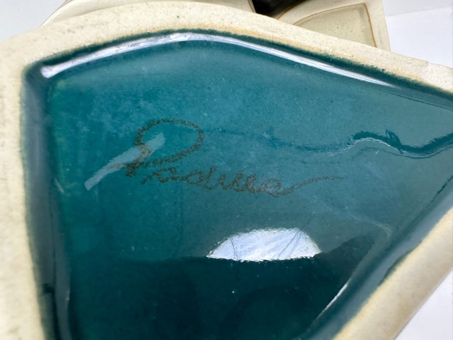 Just Added - Rodolfo Padilla (7) Stackable Drip Glaze Studio Pottery Coffee Mugs With Wooden Stand 14'H [Photo 8]