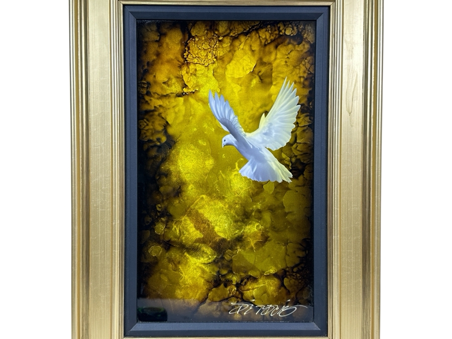 Just Added - Chris DeRubeis Original Mixed Media Painting On Aluminum Signed Lower Right By Artist 12 X 19.5 Framed 19.5 X 27.5 With C.O.A. Appraised At $3,200