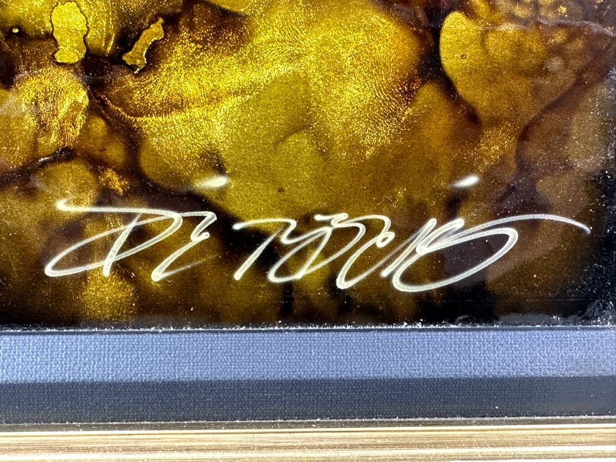 Just Added - Chris DeRubeis Original Mixed Media Painting On Aluminum Signed Lower Right By Artist Titled 'Heaven's Dove' 12 X 19.5 Framed 19.5 X 27.5 With C.O.A. Appraised At $3,200 [Photo 6]