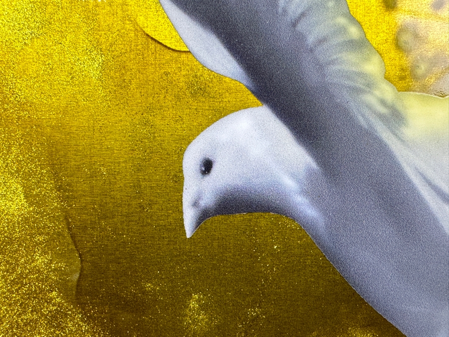 Just Added - Chris DeRubeis Original Mixed Media Painting On Aluminum Signed Lower Right By Artist Titled 'Heaven's Dove' 12 X 19.5 Framed 19.5 X 27.5 With C.O.A. Appraised At $3,200 [Photo 5]