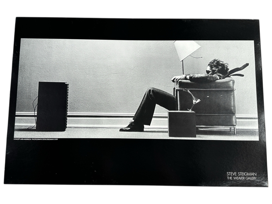 Just Added - Vintage Original 'Blown Away' Steve Steigman Maxell Cassette Tapes Promotional Poster Featuring A Man Seated On A Le Corbusier Armchair 43.5 X 22
