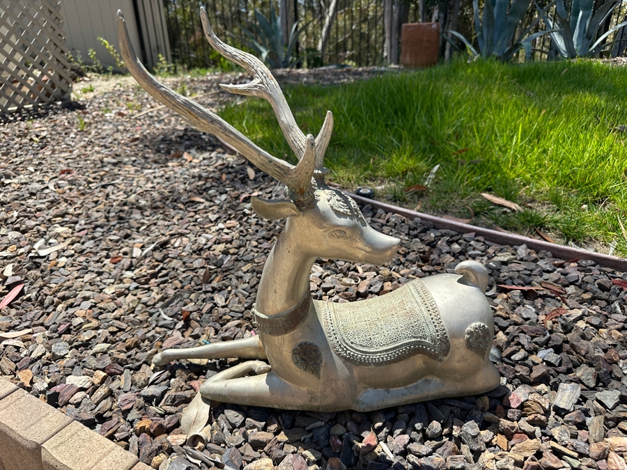 Just Added - Large Mid Century Brass Deer 22'H [Photo 2]