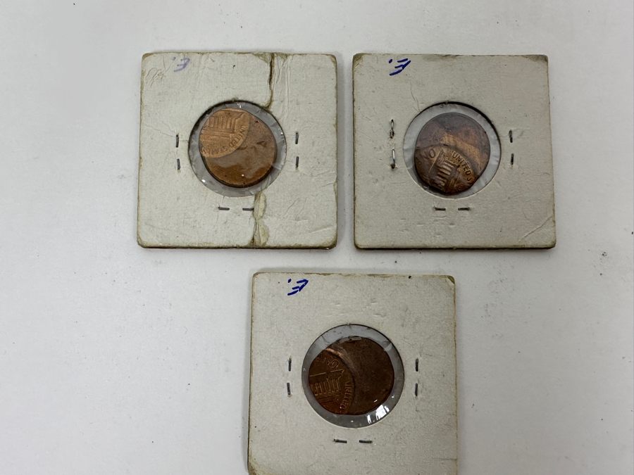 Just Added - (3) Vintage Off-Center Error Pennies [Photo 5]