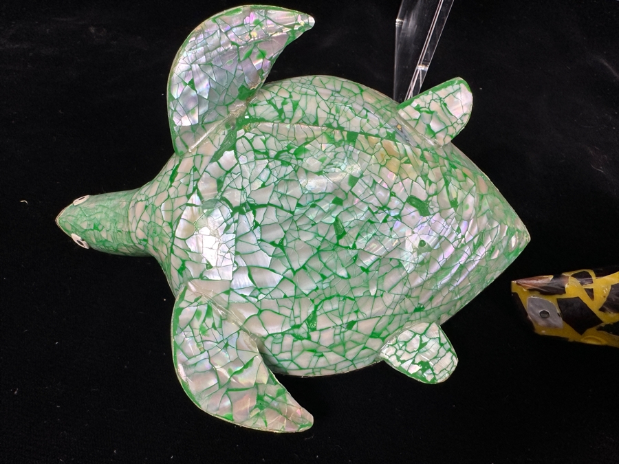 Just Added - Handmade Inlaid Shell Turtles 6.5 - 8'W [Photo 9]