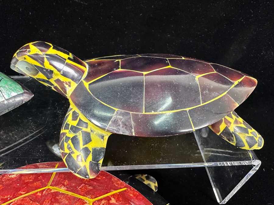 Just Added - Handmade Inlaid Shell Turtles 6.5 - 8'W [Photo 4]