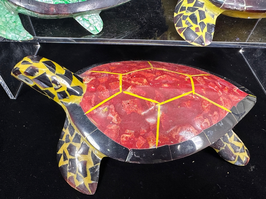 Just Added - Handmade Inlaid Shell Turtles 6.5 - 8'W [Photo 5]