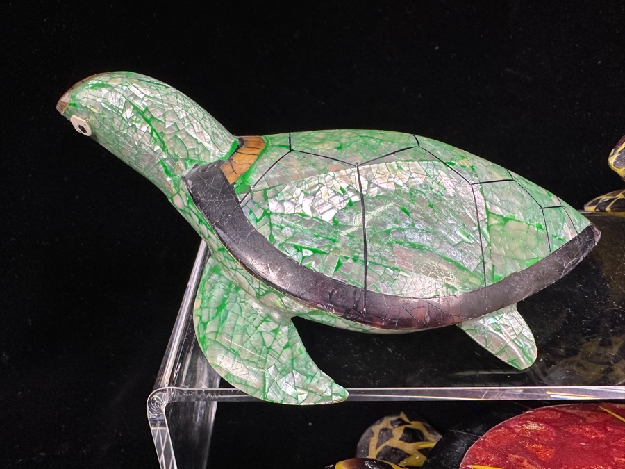 Just Added - Handmade Inlaid Shell Turtles 6.5 - 8'W [Photo 6]