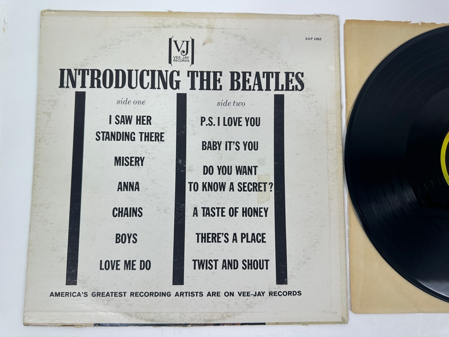 Just Added - Introducing... The Beatles Vee-Jay Vinyl Record Album SR 1062 [Photo 3]