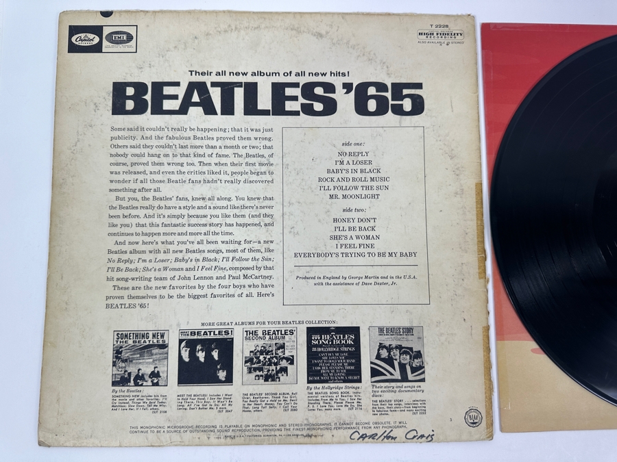 Just Added - Beatles '65 - The Beatles Vinyl Record Album T-2228 [Photo 3]