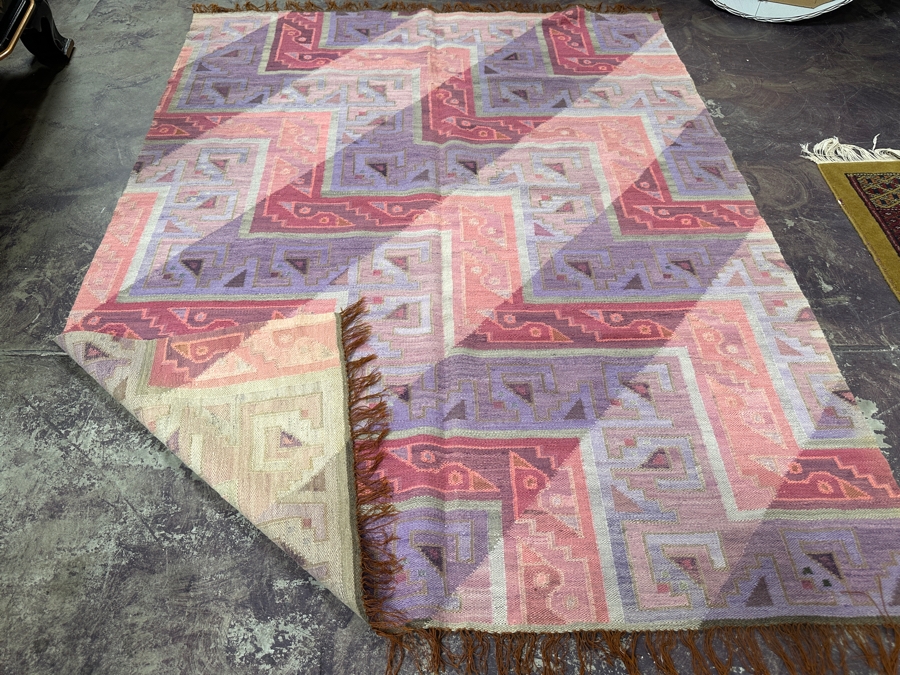 Vintage Hand Woven Wool Rug 47 X 60 [Photo 3]