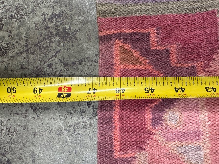 Vintage Hand Woven Wool Rug 47 X 60 [Photo 6]