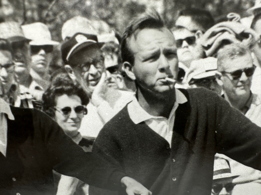 Frank Christian Photograph From The Original Negative Of Smoking Ben Hogan And Arnold Palmer At The 1966 Masters Golf Tournament 19.75 X 16 Framed 24.5 X 21 [Photo 4]