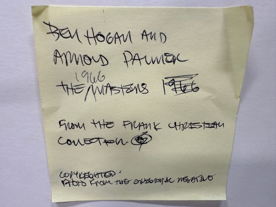 Frank Christian Photograph From The Original Negative Of Smoking Ben Hogan And Arnold Palmer At The 1966 Masters Golf Tournament 19.75 X 16 Framed 24.5 X 21 [Photo 6]