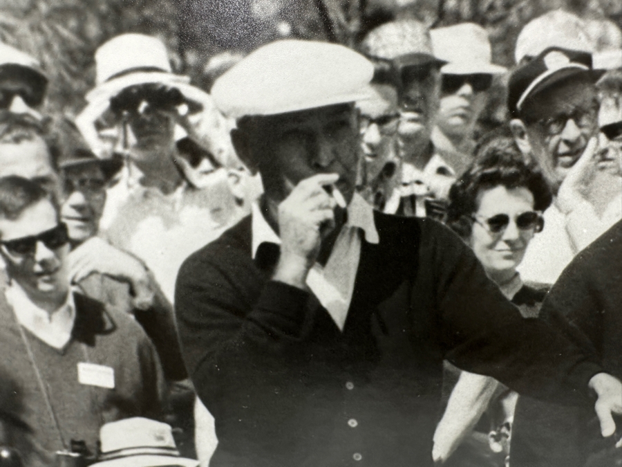Frank Christian Photograph From The Original Negative Of Smoking Ben Hogan And Arnold Palmer At The 1966 Masters Golf Tournament 19.75 X 16 Framed 24.5 X 21 [Photo 5]