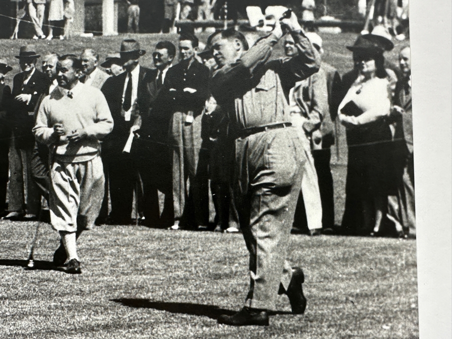 Frank Christian Photograph From The Original Negative Of The 1935 Great Foursome At Augusta: Bobby Jones, Walter Hagen, Tommy Armour & Gene Sarazen Golfing Photo 14 X 11 Framed 20.5 X 17 [Photo 3]