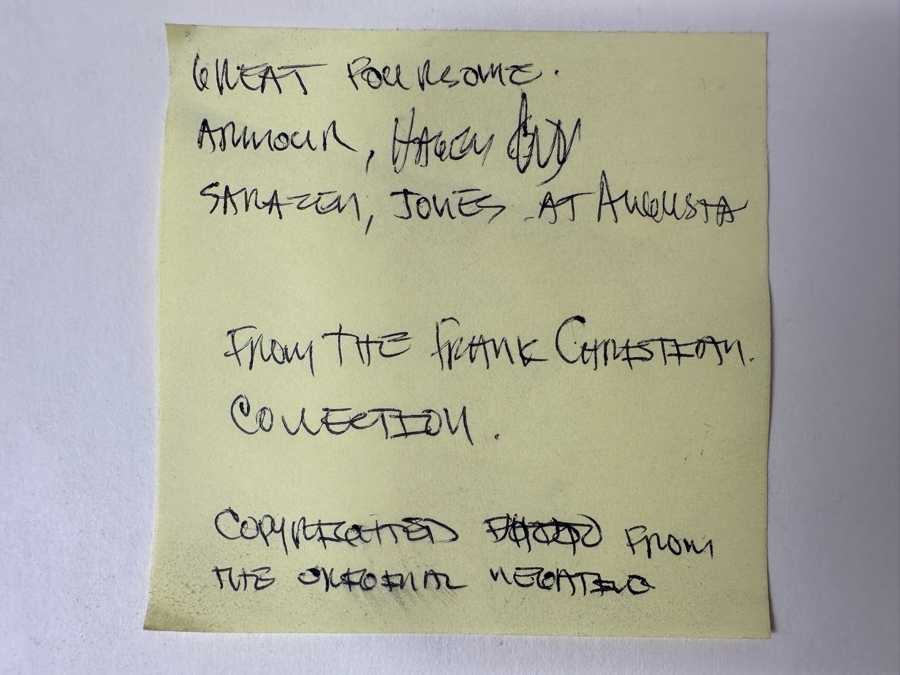 Frank Christian Photograph From The Original Negative Of The 1935 Great Foursome At Augusta: Bobby Jones, Walter Hagen, Tommy Armour & Gene Sarazen Golfing Photo 14 X 11 Framed 20.5 X 17 [Photo 6]