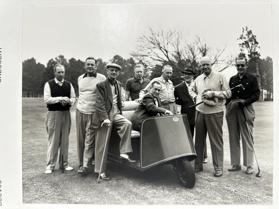 Frank Christian Photograph From The Original Negative - Bobby Jones, Cliff Roberts, President Eisenhower Augusta 1953 Copyrighted Photo 10' X 8' Framed 14' X 11' [Photo 3]