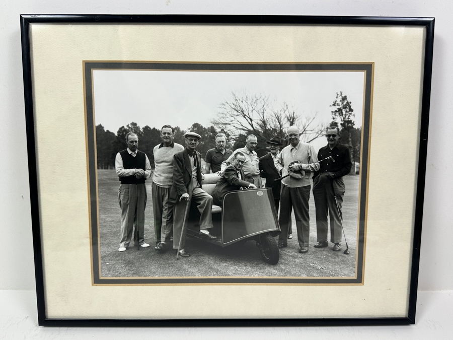 Frank Christian Photograph From The Original Negative - Bobby Jones, Cliff Roberts, President Eisenhower Augusta 1953 Copyrighted Photo 10' X 8' Framed 14' X 11' [Photo 2]