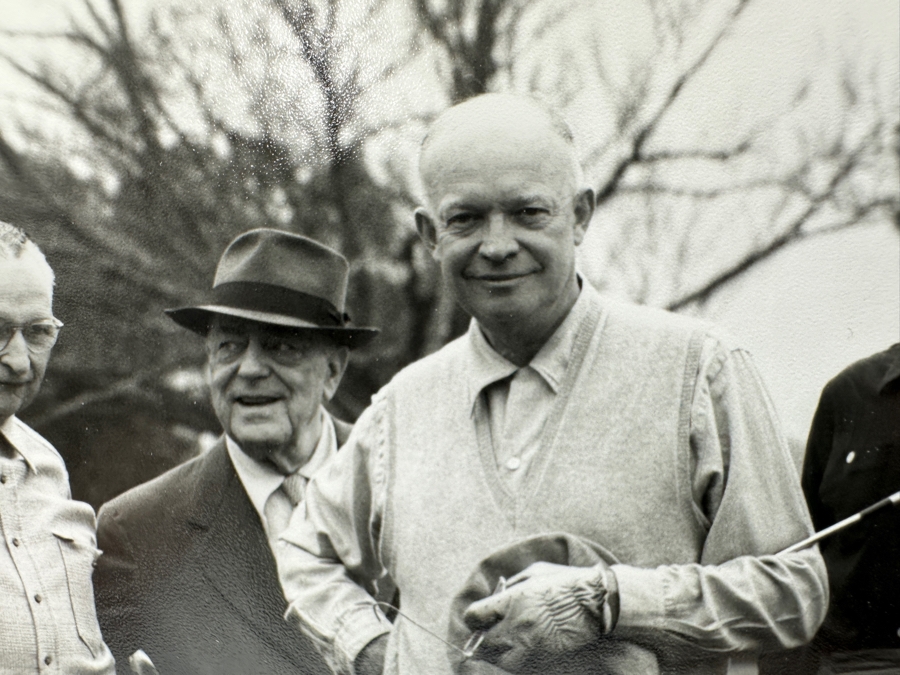Frank Christian Photograph From The Original Negative - Bobby Jones, Cliff Roberts, President Eisenhower Augusta 1953 Copyrighted Photo 10' X 8' Framed 14' X 11' [Photo 11]