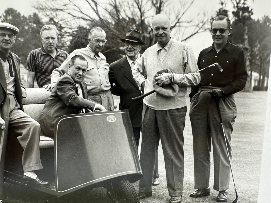Frank Christian Photograph From The Original Negative - Bobby Jones, Cliff Roberts, President Eisenhower Augusta 1953 Copyrighted Photo 10' X 8' Framed 14' X 11' [Photo 9]