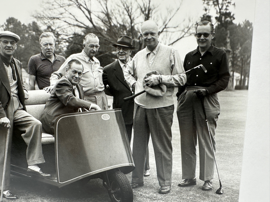 Frank Christian Photograph From The Original Negative - Bobby Jones, Cliff Roberts, President Eisenhower Augusta 1953 Copyrighted Photo 10' X 8' Framed 14' X 11' [Photo 7]