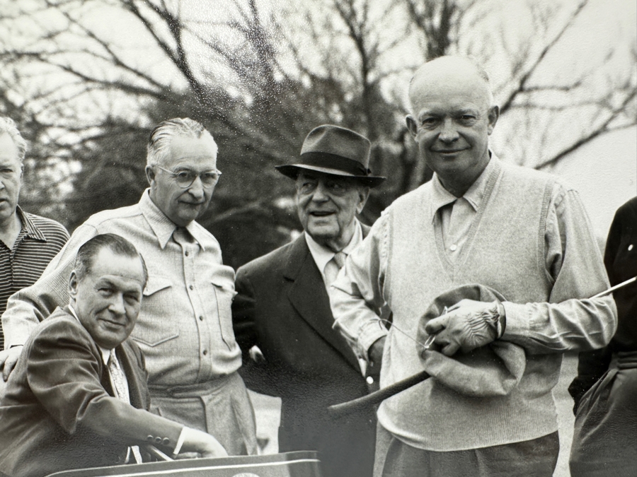 Frank Christian Photograph From The Original Negative - Bobby Jones, Cliff Roberts, President Eisenhower Augusta 1953 Copyrighted Photo 10' X 8' Framed 14' X 11' [Photo 10]