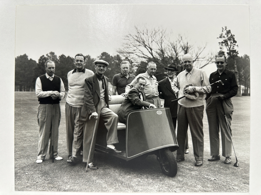 Frank Christian Photograph From The Original Negative - Bobby Jones, Cliff Roberts, President Eisenhower Augusta 1953 Copyrighted Photo 10' X 8' Framed 14' X 11' [Photo 4]