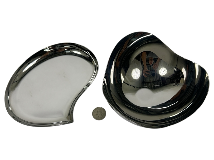 Georg Jensen Denmark Bloom Tray and Bowl 7'W and 6'W [Photo 2]