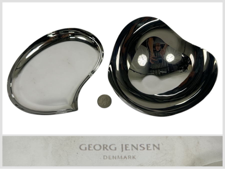 Georg Jensen Denmark Bloom Tray and Bowl 7'W and 6'W [Photo 1]