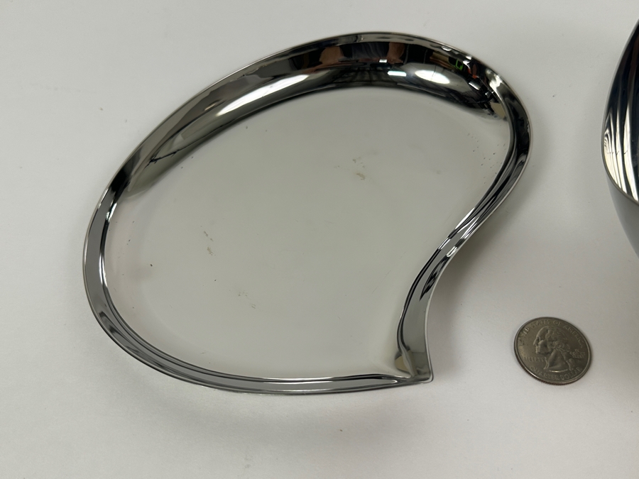 Georg Jensen Denmark Bloom Tray and Bowl 7'W and 6'W [Photo 3]