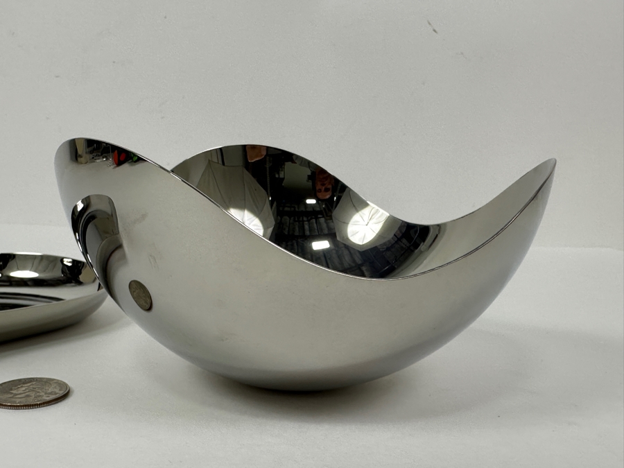 Georg Jensen Denmark Bloom Tray and Bowl 7'W and 6'W [Photo 5]