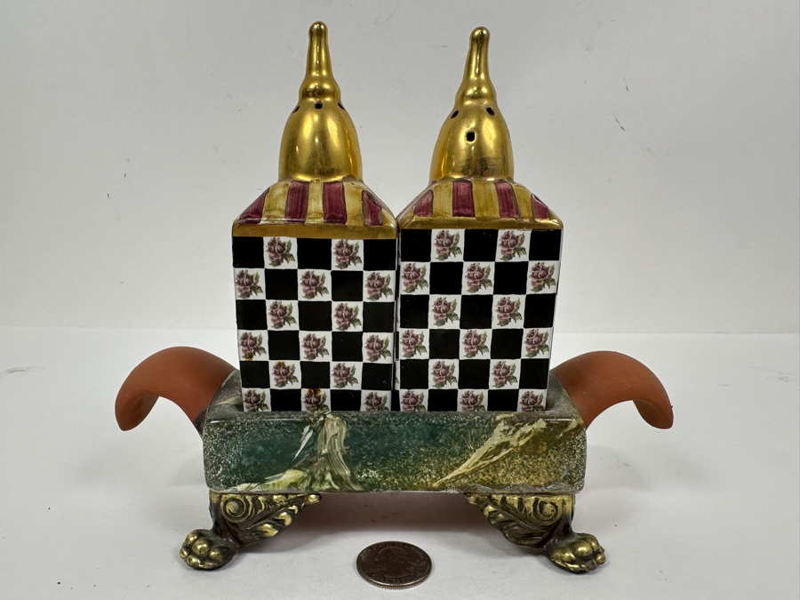 Vintage MacKENZiE-CHiLDS Salt and Pepper Shaker Set 8'W x 7'H  [Photo 2]