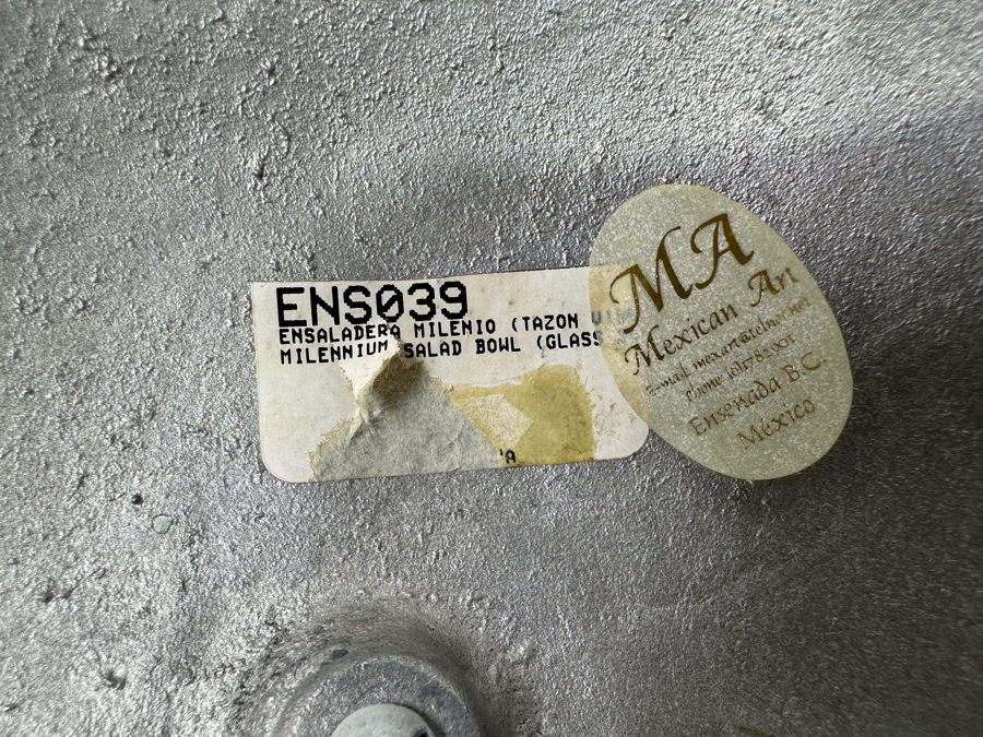 Mexican Art Glass Bowls with Metal Bases 10.5'W x 6.25'H and 6'W x 4'H [Photo 7]