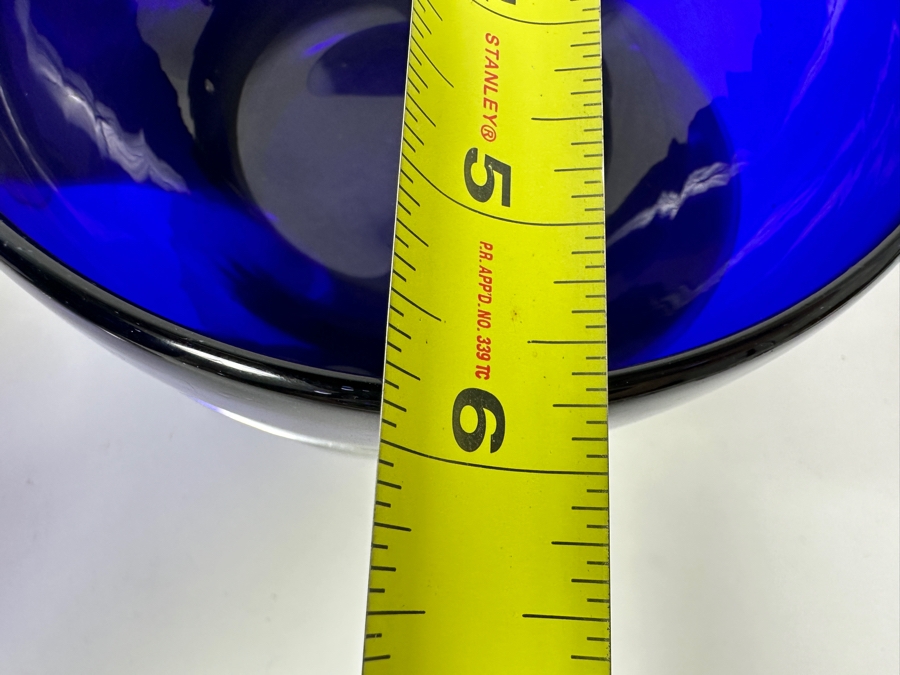 Mexican Art Glass Bowls with Metal Bases 10.5'W x 6.25'H and 6'W x 4'H [Photo 11]