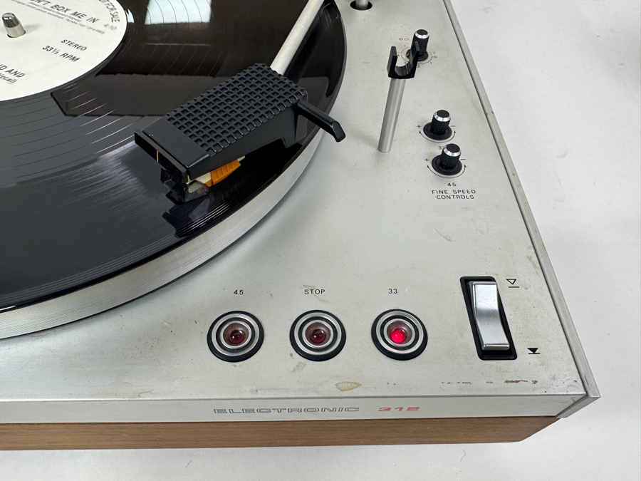 Just Added - Philips DC Servo Belt-Drive Record Player Model Electronic 312 With Audio-Technica Cartridge Needle Made In Holland Tested Working [Photo 5]