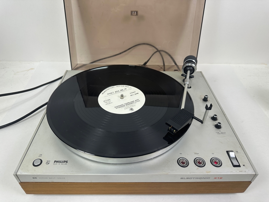 Just Added - Philips DC Servo Belt-Drive Record Player Model Electronic 312 With Audio-Technica Cartridge Needle Made In Holland Tested Working [Photo 2]