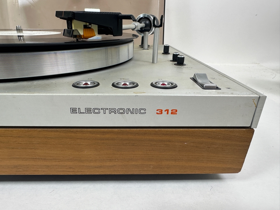 Just Added - Philips DC Servo Belt-Drive Record Player Model Electronic 312 With Audio-Technica Cartridge Needle Made In Holland Tested Working [Photo 4]