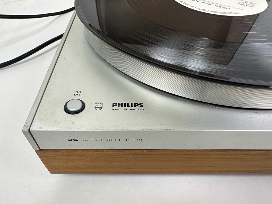 Just Added - Philips DC Servo Belt-Drive Record Player Model Electronic 312 With Audio-Technica Cartridge Needle Made In Holland Tested Working [Photo 7]