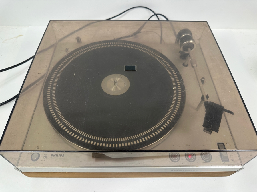 Just Added - Philips DC Servo Belt-Drive Record Player Model Electronic 312 With Audio-Technica Cartridge Needle Made In Holland Tested Working [Photo 12]