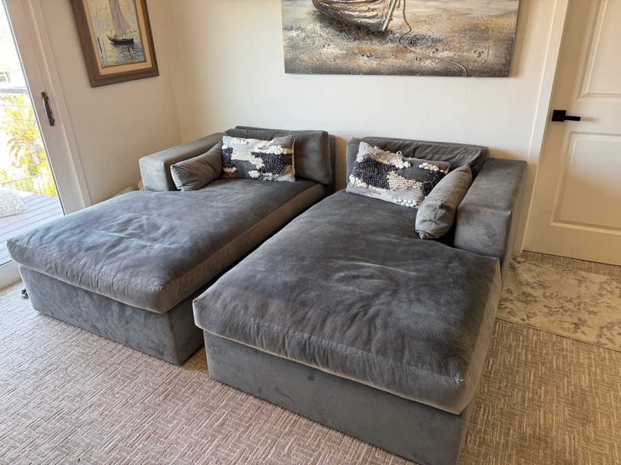 Just Added - Pair Of Upholstered Chaise Lounge Chairs 42W X 72L X 30H [Photo 2]