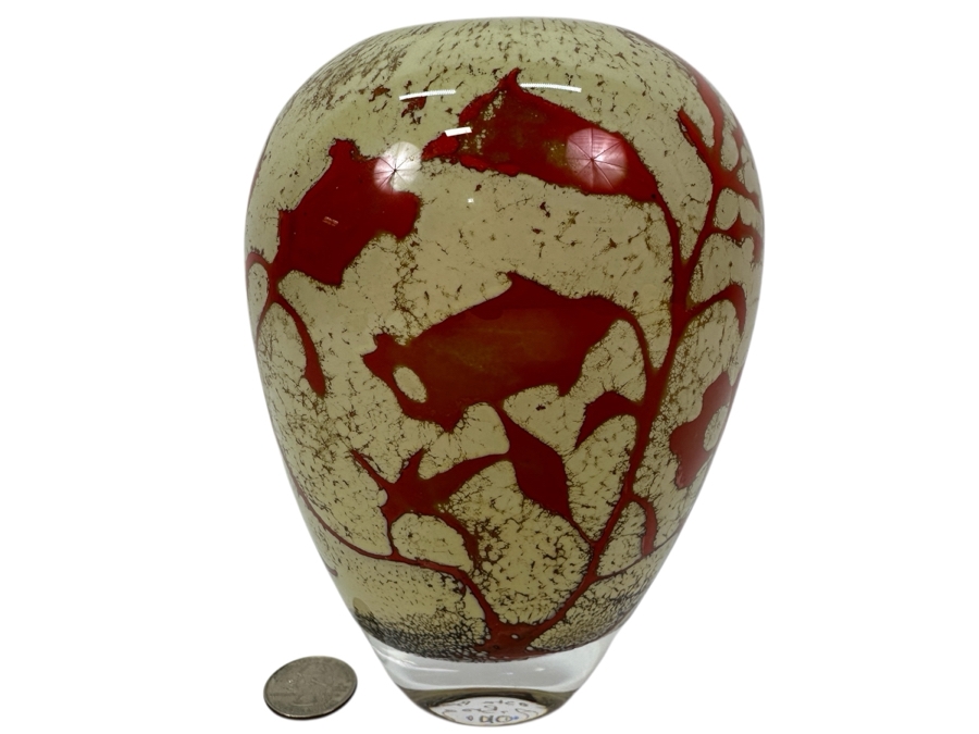 Kosta Boda Papi Vase by Olle Brozén from the Floating Flowers Series 6'H