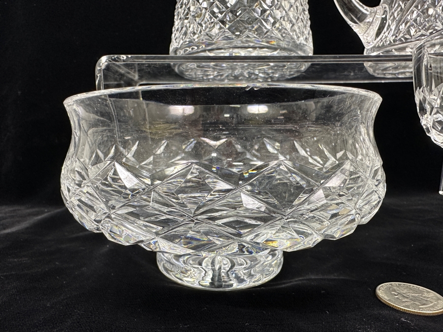 Waterford Crystal Alana Sugar Bowl, Creamer, Comeragh Short Footed Bowl and Araglin Footed Candy Bowl [Photo 4]