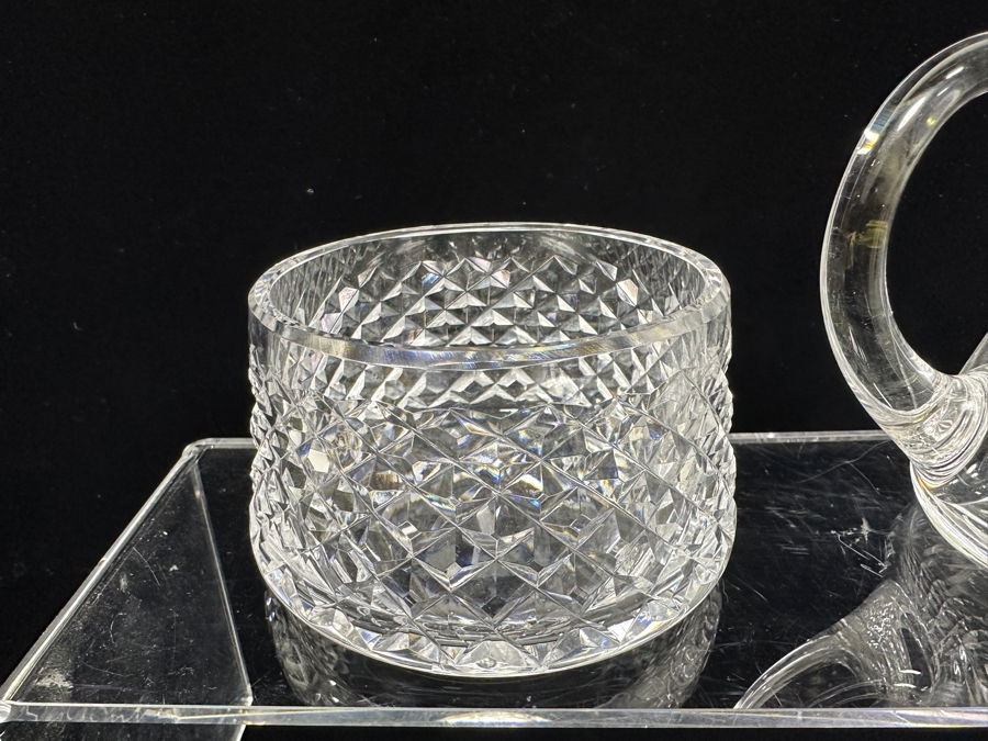 Waterford Crystal Alana Sugar Bowl, Creamer, Comeragh Short Footed Bowl and Araglin Footed Candy Bowl [Photo 6]