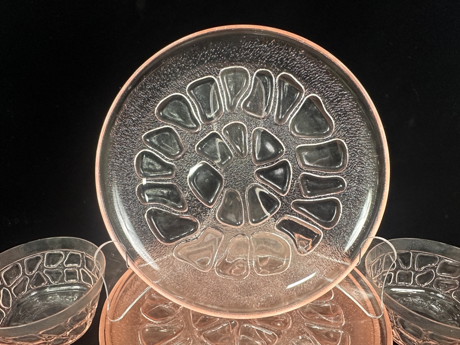 Set of (8) Pink Fostoria Plates and (4) Bowls [Photo 2]