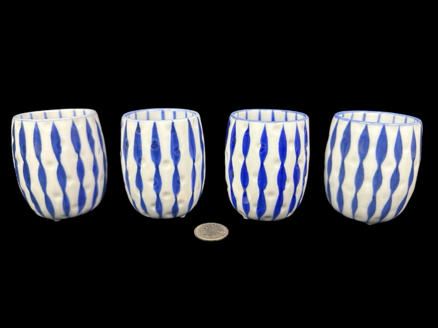 Set of (4) Yunomi Japanese Teacups 3.25'H [Photo 1]