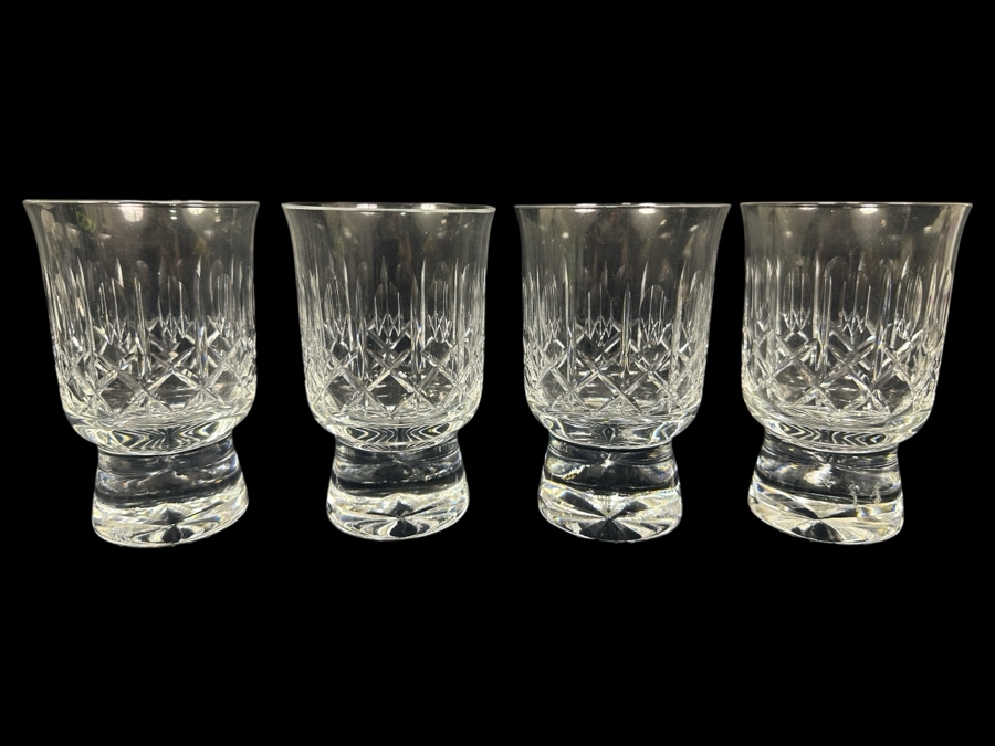 Set of (4) Thomas Webb Footed Glasses Made in England 5'H [Photo 1]